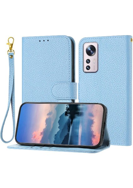 Telefon Kılıfı Için Xiaomi 12/12X Flip Folio Kart Yuvaları Tutucu Cüzdan Litchi Pu (Yurt Dışından)