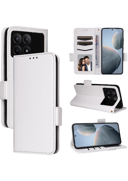 Xiaomi Poco X6 Pro Pu Deri Manyetik Yan Toka Cüzdan Kartı (Yurt Dışından)