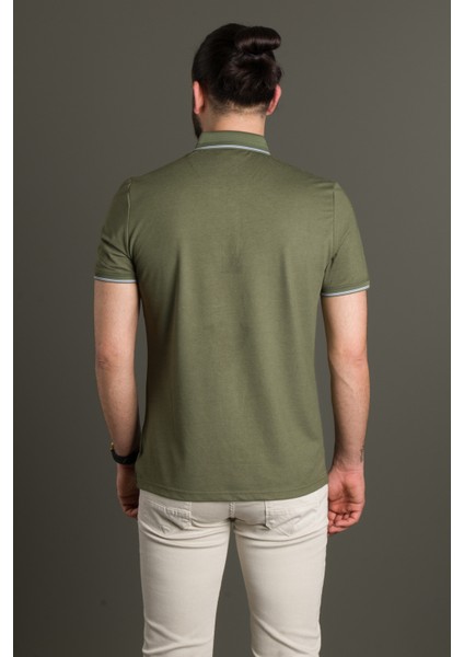 Erkek Haki Basic Polo Yaka T-Shirt indirimleri