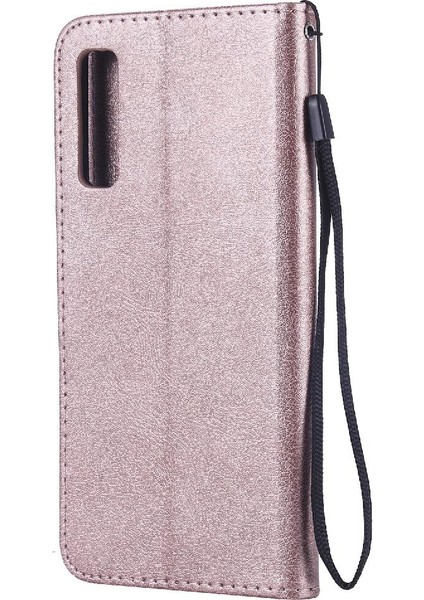 Kart Yuvası Klasik Düz Renk ile Samsung Galaxy A7 2018 Için Flip Case (Yurt Dışından)