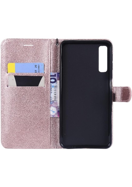 Kart Yuvası Klasik Düz Renk ile Samsung Galaxy A7 2018 Için Flip Case (Yurt Dışından)