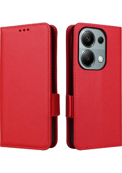 Xiaomi Poco M6 Pro 4g Manyetik Pu Deri Yan Toka Cüzdan Kart (Yurt Dışından)