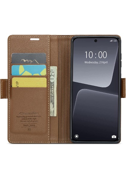 Xiaomi 13 Darbeye Durumda Cüzdan Durumda Anti Dolandırıcılık Kickstand (Yurt Dışından) indirimleri