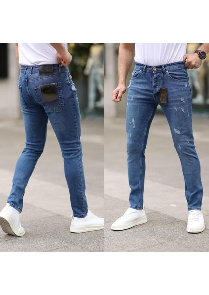 Erkek Yırtık Model Likralı Kot Pantolon