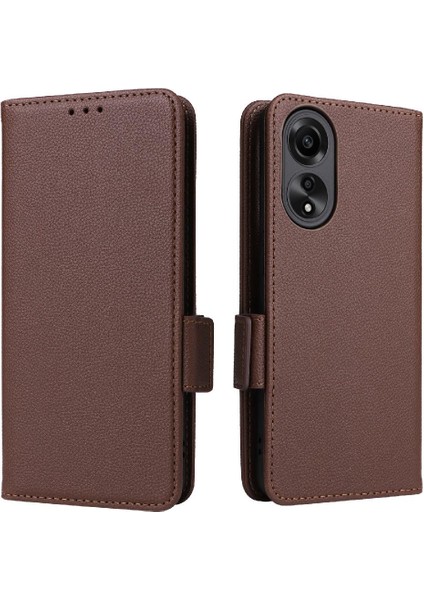 Oppo A78 4g Kart Yuvaları Için Kılıf Tutucu Pu Deri Cüzdan Yan Toka (Yurt Dışından)