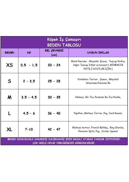 Modern Purp Kemique's Secret Köpek Iç Çamaşırı Regl Külot Don modelleri