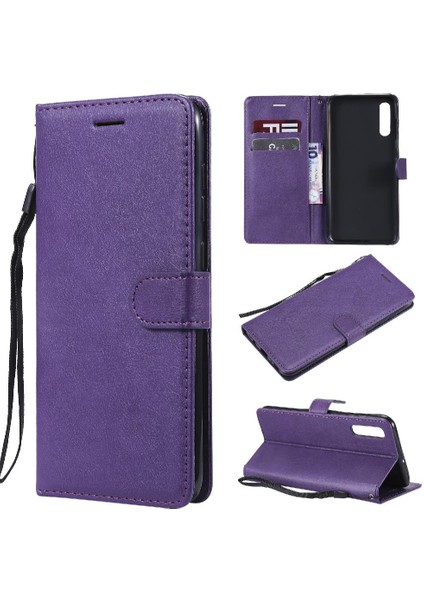 Samsung Galaxy A70 Klasik Düz Renk Iş Cüzdan Telefon Için Flip Case (Yurt Dışından)
