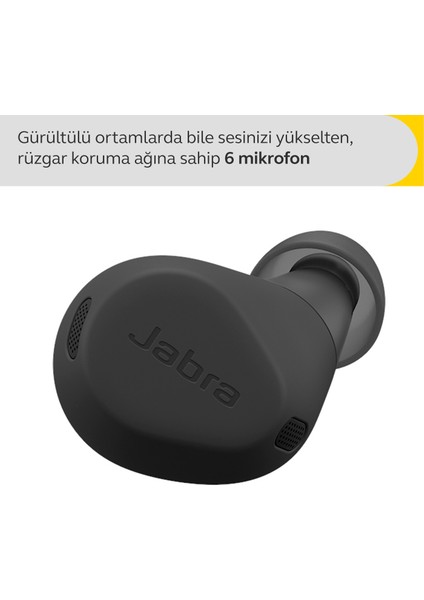 Elite 8 Active Kablosuz Kulaklık - Güvenli Kulak İçi Uyuma Sahip Bluetooth Spor Kulaklıkları - Aktif Gürültü Önleme, Dolby Çevresel Ses - Siyah