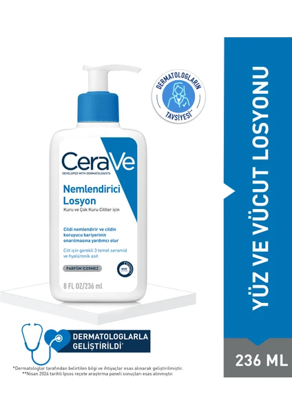 Cerave  Nemlendirici Losyon Kuru Ciltler Hyalüronik Asit İçerikli 236 ml