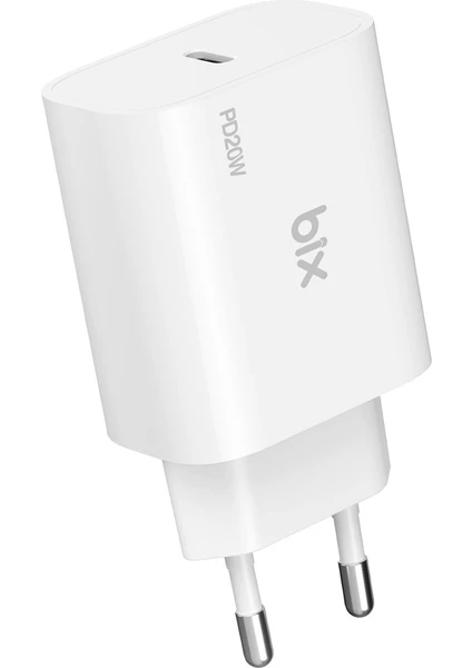 BX-PD20TA 20W Type-C PD Hızlı Şarj Cihazı Adaptörü Beyaz