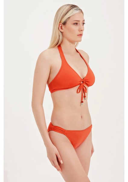 Global Önü Büzgülü Bikini Üst