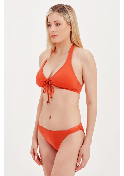 Global Önü Büzgülü Bikini Üst