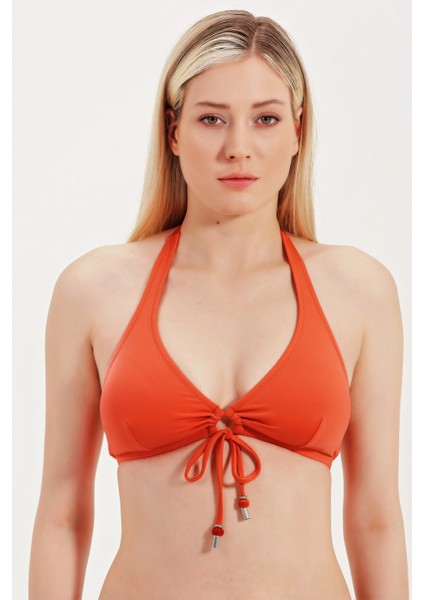 Global Önü Büzgülü Bikini Üst