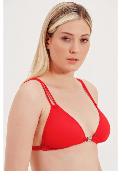 Global Aksesuar Detaylı Üçgen Bikini Üst