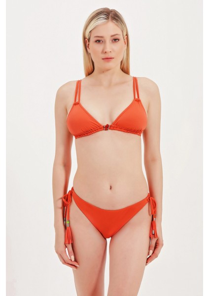 Global Cam Aksesuar Detaylı Üçgen Bikini