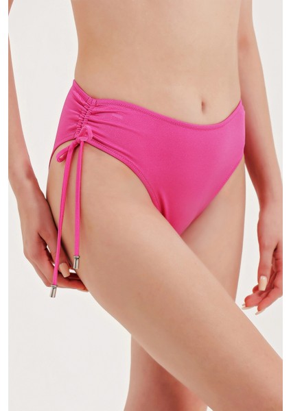 Global Yüksel Bel Yan Büzgülü Bikini Alt