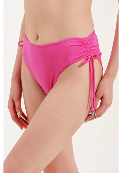 Global Yüksel Bel Yan Büzgülü Bikini Alt