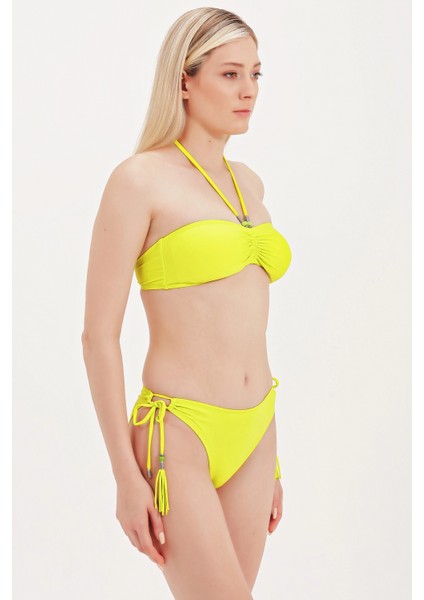 Global Boncuk Detaylı Straplez Bikini