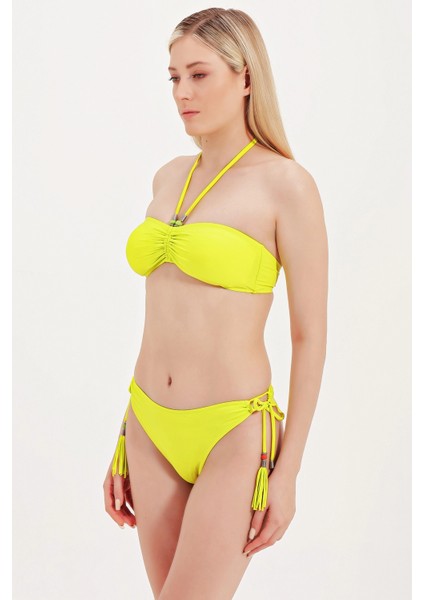 Global Boncuk Detaylı Straplez Bikini