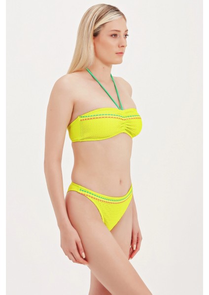 Global Cam Boncuk Detaylı Straplez Bikini Üst fiyatları