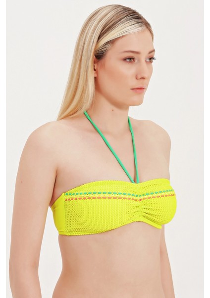 Global Cam Boncuk Detaylı Straplez Bikini Üst fırsatları
