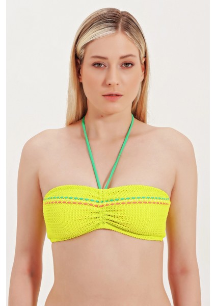 Global Cam Boncuk Detaylı Straplez Bikini Üst indirimleri