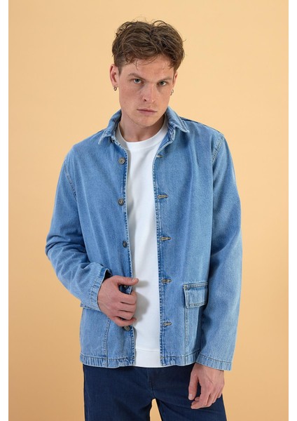 Erkek Tom Sky Blue Jean Ceket modelleri