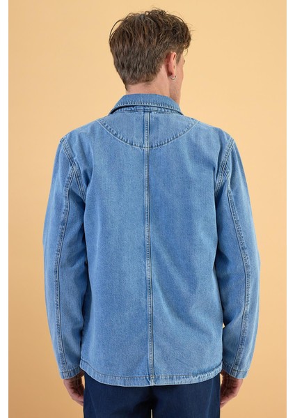 Erkek Tom Sky Blue Jean Ceket fırsatları