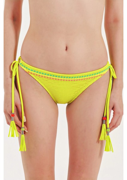 Global Cam Boncuk Detaylı Bikini Alt