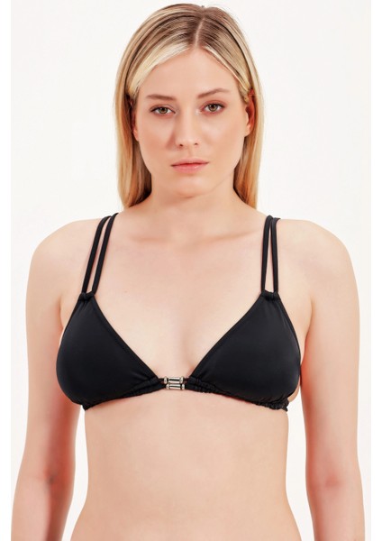 Global Aksesuar Detaylı Üçgen Bikini Üst