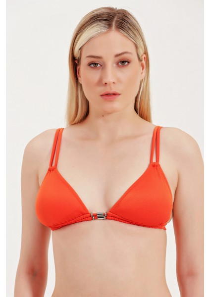 Global Aksesuar Detaylı Üçgen Bikini Üst