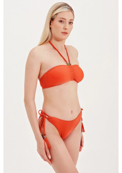 Global Boncuk Detaylı Straplez Bikini