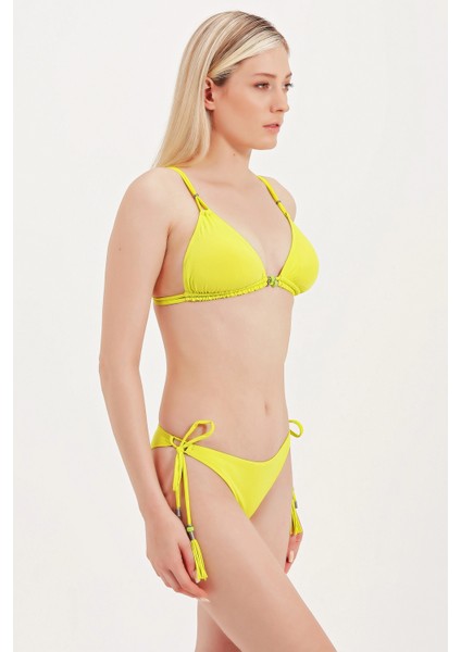 Global Cam Aksesuar Detaylı Üçgen Bikini