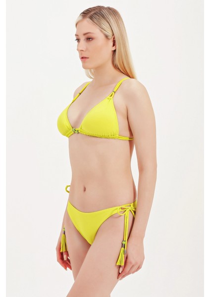 Global Cam Aksesuar Detaylı Üçgen Bikini