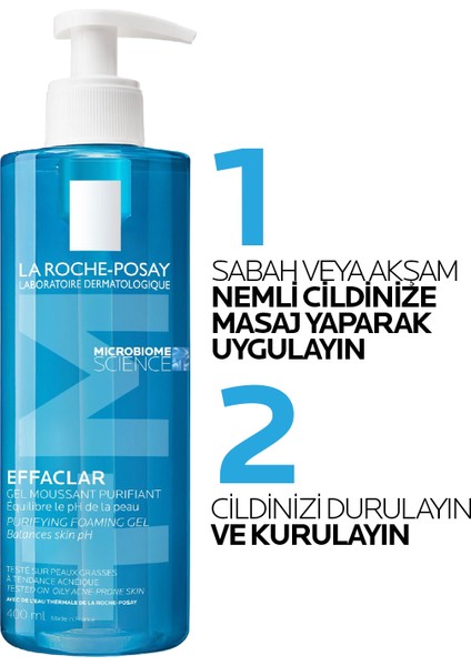 Effaclar Jel Temizleme Jeli Yağlı/Akneye Eğilim Gösteren Ciltler 400 ml x 2