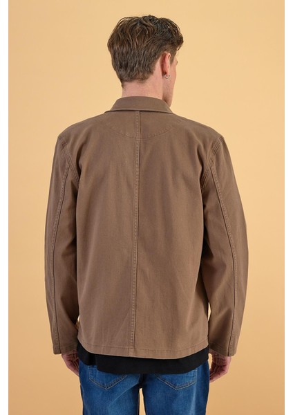 Erkek Tom Taba Regular Fit Renkli Jean Ceket