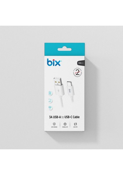 BX-UC03C 3A Usb-A'dan Type-C'ye Kablo 1m Beyaz fırsatları