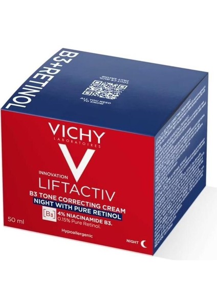 Liftactiv B3 Cilt Tonu Eşitleyici Retinol Içeren Gece Kremi 50 Ml