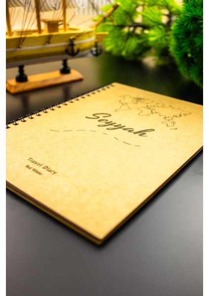Hediyelik - A5 Notebook Seyahat Günlüğü Macera Defteri Kraft Kapak