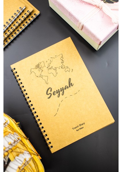 Hediyelik - A5 Notebook Seyahat Günlüğü Macera Defteri Kraft Kapak