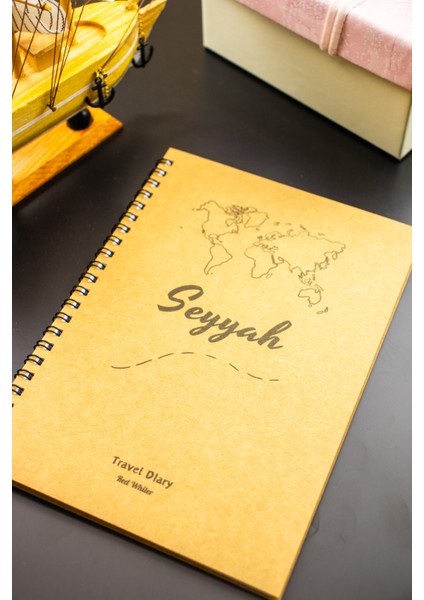 Hediyelik - A5 Notebook Seyahat Günlüğü Macera Defteri Kraft Kapak