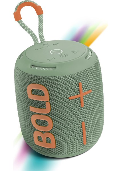 Bold Haki Yeşil Taşınabilir Ses Bombası Kablosuz Bluetooth Hoparlör Speaker Yüksek Sesli