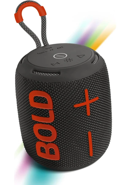 Bold Siyah Taşınabilir Ses Bombası Kablosuz Bluetooth Hoparlör Speaker Yüksek Sesli Tws