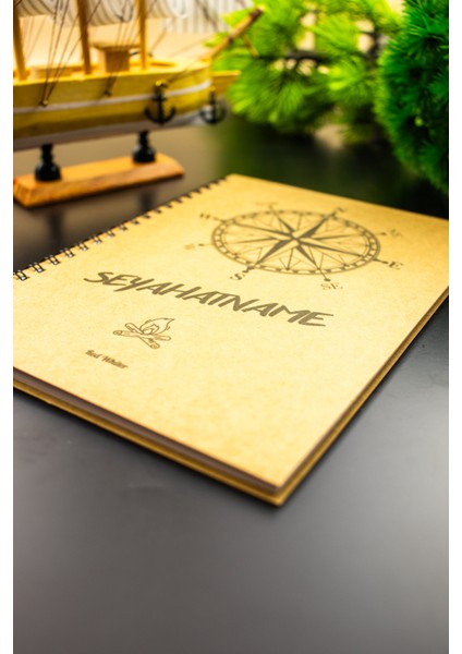 Hediyelik - A5 Notebook Seyahat Günlüğü Macera Defteri Kraft Kapak