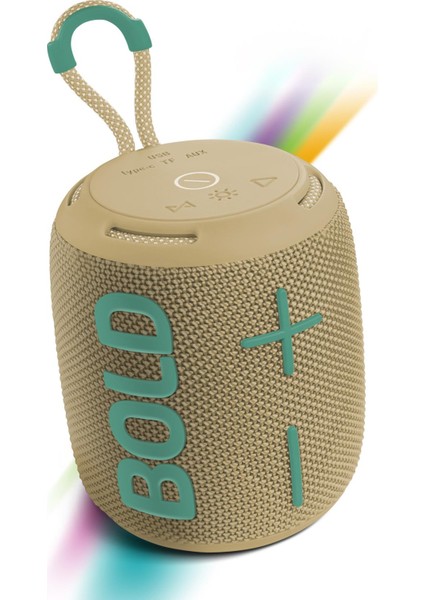 Bold Haki Taşınabilir Ses Bombası Kablosuz Bluetooth Hoparlör Speaker Yüksek Sesli Tws