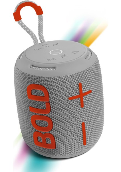 Bold Gri Taşınabilir Ses Bombası Kablosuz Bluetooth Hoparlör Speaker Yüksek Sesli Tws