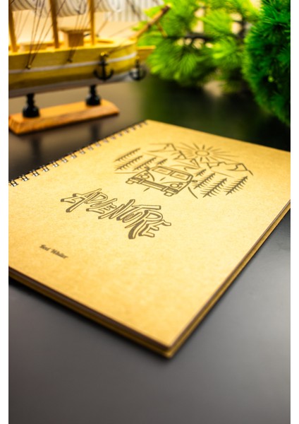 Hediyelik - A5 Notebook Seyahat Günlüğü Macera Defteri Kraft Kapak