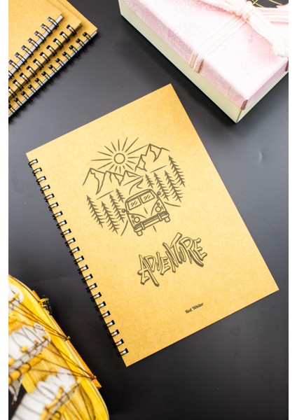 Hediyelik - A5 Notebook Seyahat Günlüğü Macera Defteri Kraft Kapak