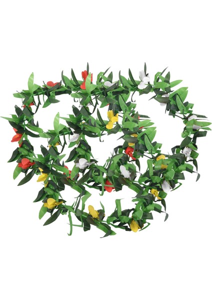Luau Leis 3 Adet Yapay Çiçekler Hula Kostüm ve Plaj Partisi Için Tropikal Hawaii Lei Yaprak Kolye (Yurt Dışından)