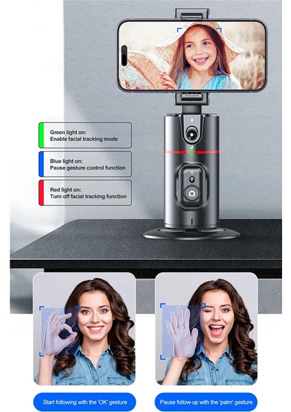 360° Gimbal Sabitleyici Masaüstü Aı Otomatik Takip Gimbal'i, Uzaktan Deklanşörlü + Akıllı Telefon Sabitleyici Için Doldurma Işığı (Yurt Dışından) fırsatları